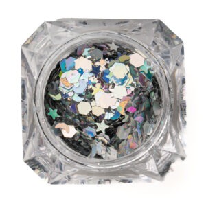 Glitter silver holographic sequin