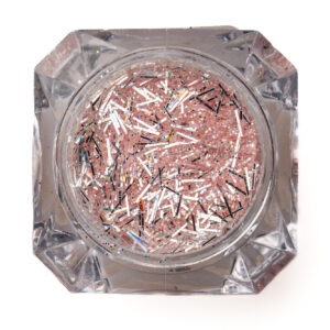 Glitter baby pink silver foils