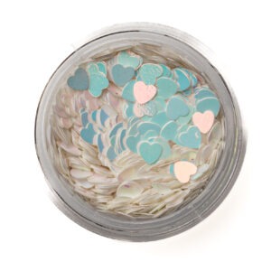Glitter white hearts