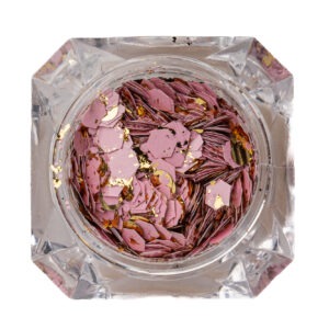 Glitter rose with gold foils